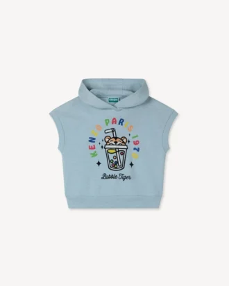 Happy Sweet’ Sleeveless Hoodie in French Terry