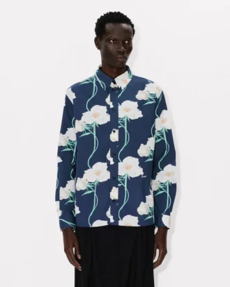Kenzo Archive Rose’ Casual Shirt in Oxford Cotton