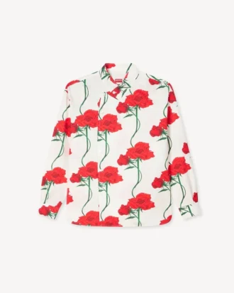 Kenzo Archive Rose’ Double Breasted Shirt in Cotton