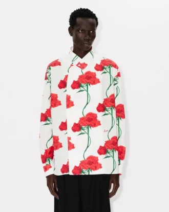 Kenzo Archive Rose’ Double Breasted Shirt in Cotton