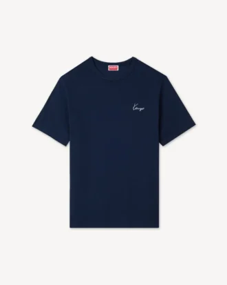Kenzo Archive Rose’ Embroidered Outlined T-Shirt in Cotton