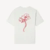 Kenzo Archive Rose’ Embroidered Outlined T-Shirt in Cotton Kenzo Archive Rose’ Embroidered Outlined T-Shirt in Cotton