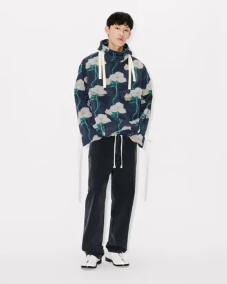 Kenzo Archive Rose’ Military Parka in Technical Taffeta