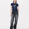Kenzo Archive Rose’ Outlined T-Shirt in Cotton Kenzo Archive Rose’ Outlined T-Shirt in Cotton