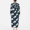 Kenzo Archive Rose’ Oversized Pleated Long Dress in Coton and Slik Kenzo Archive Rose’ Oversized Pleated Long Dress in Coton and Slik