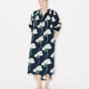 Kenzo Archive Rose’ Oversized Pleated Long Dress in Coton and Slik Kenzo Archive Rose’ Oversized Pleated Long Dress in Coton and Slik