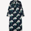 Kenzo Archive Rose’ Oversized Pleated Long Dress in Coton and Slik Kenzo Archive Rose’ Oversized Pleated Long Dress in Coton and Slik