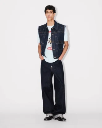 Kenzo Badges’ Cut off Trucker in Japanese Denim