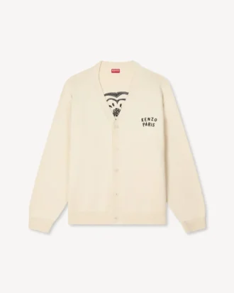 Kenzo Boke Heart’ Cardigan in Cotton Wool