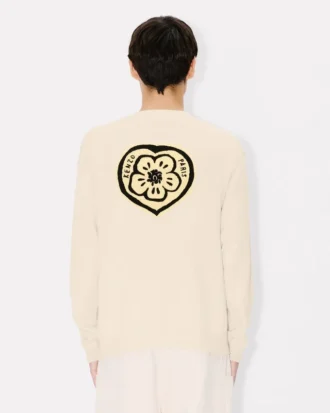 Kenzo Boke Heart’ Cardigan in Cotton Wool