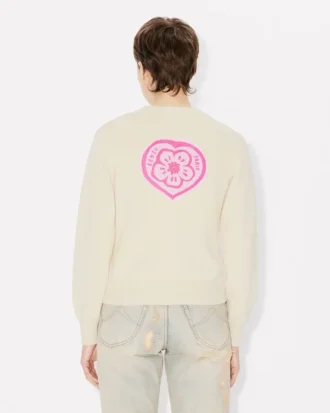 Kenzo Boke Heart’ Cardigan in Cotton Wool