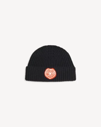 Kenzo Boke Heart’ Embroidered Beanie in Wool and Cotton Kenzo Boke Heart’ Embroidered Beanie in Wool and Cotton