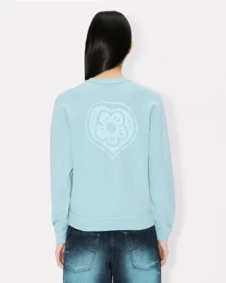 Kenzo Boke Heart’ Embroidered Sweatshirt in Cotton