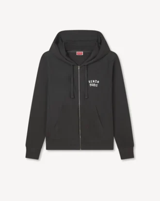 Kenzo Boke Heart’ Embroidered Zip up Hoodie in Cotton