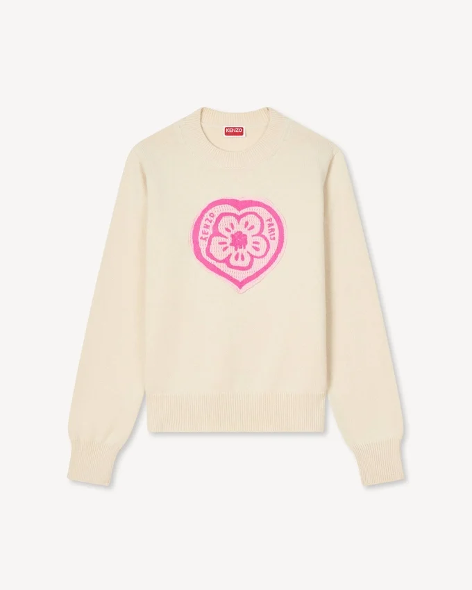 Kenzo Boke Heart’ Jumper in Cotton Wool Kenzo Boke Heart’ Jumper in Cotton Wool