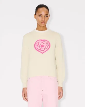 Kenzo Boke Heart’ Jumper in Cotton Wool