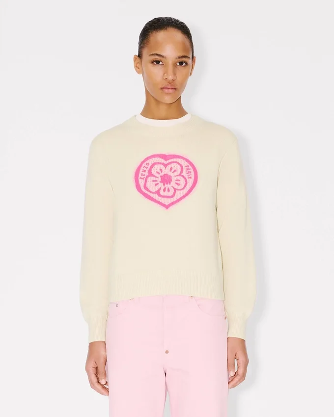 Kenzo Boke Heart’ Jumper in Cotton Wool Kenzo Boke Heart’ Jumper in Cotton Wool