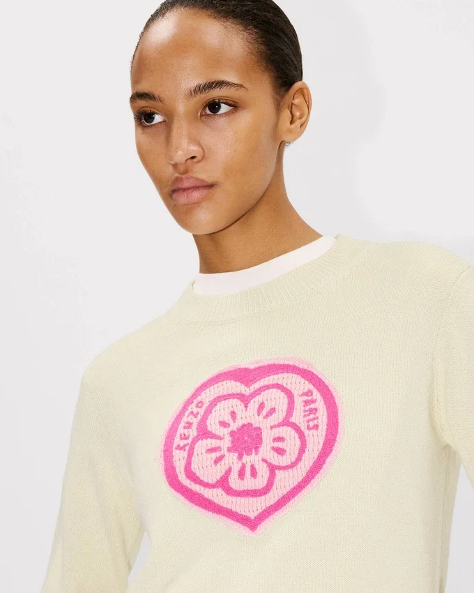 Kenzo Boke Heart’ Jumper in Cotton Wool Kenzo Boke Heart’ Jumper in Cotton Wool