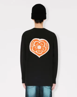 Kenzo Boke Heart’ Relax Long Sleeve T-Shirt in Cotton