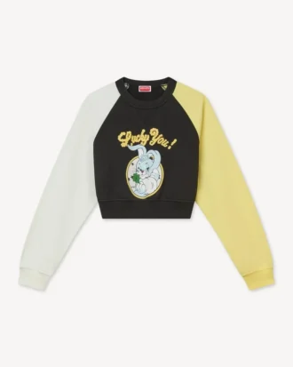 Kenzo Cartoon’ Cropped Sweatshirt in Cotton