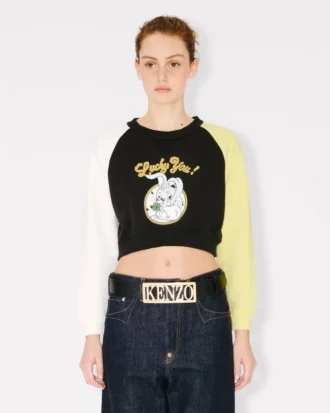 Kenzo Cartoon’ Cropped Sweatshirt in Cotton