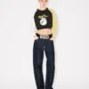 Kenzo Cartoon’ Cropped Sweatshirt in Cotton Kenzo Cartoon’ Cropped Sweatshirt in Cotton