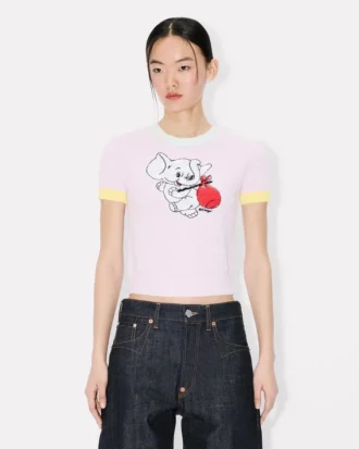 Kenzo Cartoon’ Cropped Top in Spongy Cotton