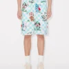Kenzo Cartoon’ Elasticated Shorts in Cotton Seersucker