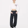 Kenzo Cartoon’ Embroidered Cropped Polo Sweatshirt in Cotton Kenzo Cartoon’ Embroidered Cropped Polo Sweatshirt in Cotton