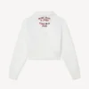 Kenzo Cartoon’ Embroidered Cropped Polo Sweatshirt in Cotton Kenzo Cartoon’ Embroidered Cropped Polo Sweatshirt in Cotton