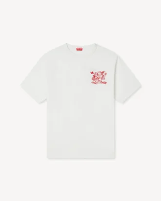 Kenzo Cartoon’ Embroidered Outlined T-Shirt in Cotton