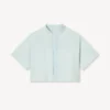 Kenzo Cartoon’ Embroidered Short Sleeve Shirt in Stone Bleach Chambray