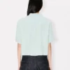 Kenzo Cartoon’ Embroidered Short Sleeve Shirt in Stone Bleach Chambray