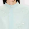 Kenzo Cartoon’ Embroidered Short Sleeve Shirt in Stone Bleach Chambray