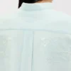 Kenzo Cartoon’ Embroidered Short Sleeve Shirt in Stone Bleach Chambray