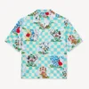 Kenzo Cartoon’ Hawaiian Short Sleeve Shirt in Cotton Seersucker Kenzo Cartoon’ Hawaiian Short Sleeve Shirt in Cotton Seersucker