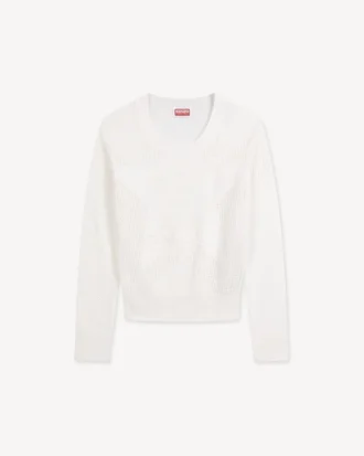 Kenzo Cartoon’ Long Sleeve Cropped Top in Cotton