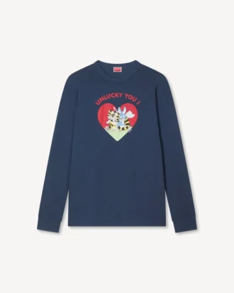 Kenzo Cartoon’ Outlined Relax Long Sleeve T-Shirt in Cotton
