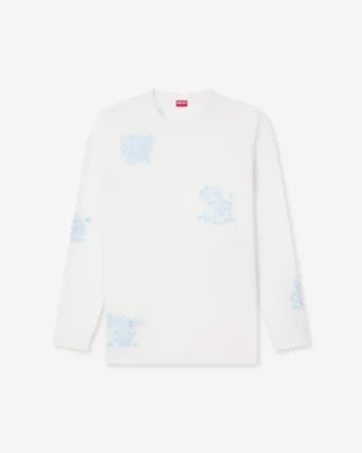 Kenzo Cartoon’ Outlined Relax Long Sleeve T-Shirt in Cotton