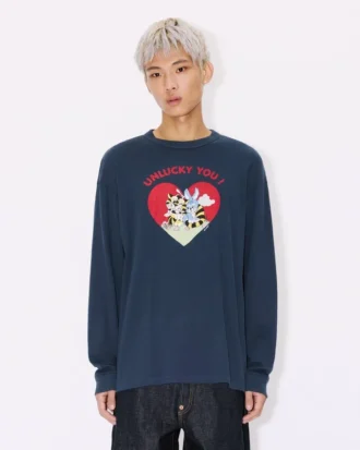 Kenzo Cartoon’ Outlined Relax Long Sleeve T-Shirt in Cotton