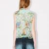 Kenzo Cartoon’ Sleeveless Top in Mixed Silk Linen Kenzo Cartoon’ Sleeveless Top in Mixed Silk Linen