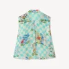 Kenzo Cartoon’ Sleeveless Top in Mixed Silk Linen Kenzo Cartoon’ Sleeveless Top in Mixed Silk Linen
