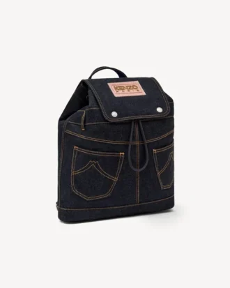 Kenzo Five Pockets’ Backpack in Denim-Like Twill