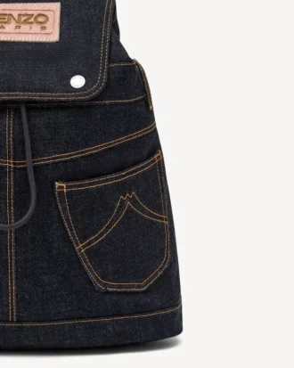 Kenzo Five Pockets’ Backpack in Denim-Like Twill