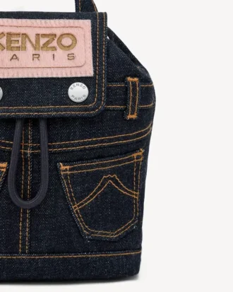 Kenzo Five Pockets’ Mini Backpack in Denim-Like Twill