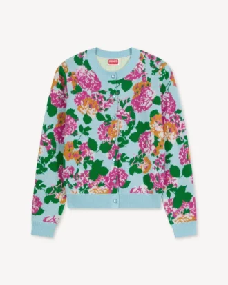 Kenzo Floral’ Embellished Cardigan in Cotton Wool