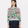 Kenzo Floral’ Embellished Cardigan in Cotton Wool Kenzo Floral’ Embellished Cardigan in Cotton Wool