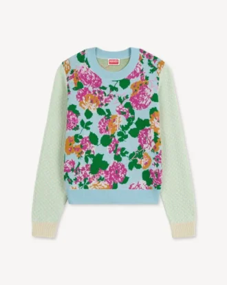 Kenzo Floral’ Embellished Jumper in Cotton Wool