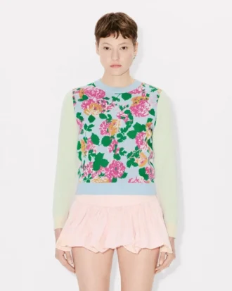 Kenzo Floral’ Embellished Jumper in Cotton Wool