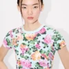 Kenzo Floral’ T-Shirt in Cotton Kenzo Floral’ T-Shirt in Cotton